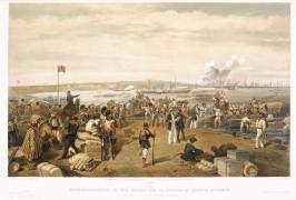 Disembarkation of the expedition to Kertch at Kamish Bournou and the blowing up of St Pauls battery (Walker E.) - Muzeo.com