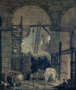 Ecuries et granges dans des ruines antiques (Hubert Robert) - Muzeo.com
