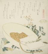 Freshly-Picked Flowers in a Travelers Hat (Hokusai) - Muzeo.com