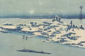 Island Village in Snow (Keisai Eisen) - Muzeo.com