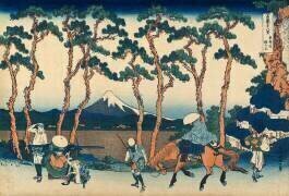 Le mont Fuji vu à travers les pins de Hodogaya sur le Tôkaidô (Hokusai) - Muzeo.com
