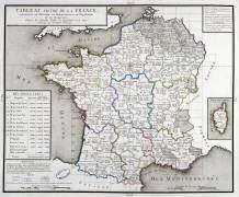 Map of France depicting the departmental divisions (D'Houdan) - Muzeo.com