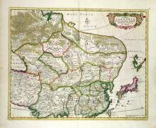 Map of Mongolia showing part of Russia (Frederik de Wit) - Muzeo.com