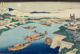 Moonlight on the Yodo River (Hokusai) - Muzeo.com
