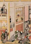 New Year's Days of the Teahouse Ogi-ya (Hokusai) - Muzeo.com