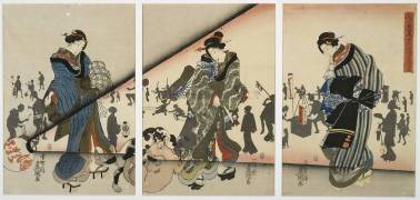 Night Scene with Girls, Animals and Landerns (Utagawa Kunisada) - Muzeo.com