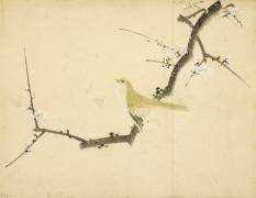Nightingale on a Plum Branch (Hokusai) - Muzeo.com