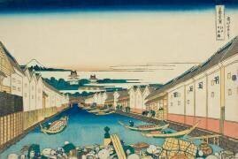 Nihonbashi Bridge in Edo (Hokusai) - Muzeo.com