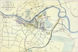 Plan of Lucknow showing Operations in 1857-58 (English School) - Muzeo.com