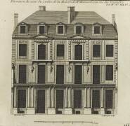 Planche 266 : élévation côté cour de la maison de Jules Hardouin-Mansart bâtie (Jacques-François Blondel) - Muzeo.com