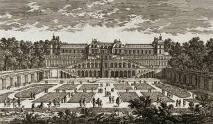 Planche 83 : Vue du château-neuf et de ses terrasses de Saint-Germain-en-Laye, sur les jardins (Famille des Perelle) - Muzeo.com