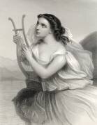 Portrait de Sapho (ou Sappho, 7eme siecle av. JC), poetesse grecque de l'Antiquite. (Francis Holl) - Muzeo.com