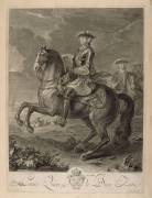 Portrait équestre de Louis XV, roi de France et de Navarre (Johan Georg Wille) - Muzeo.com
