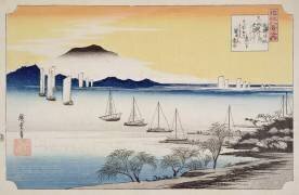 Returning Sails at Yabase (Hiroshige) - Muzeo.com