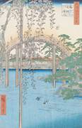 The Bridge with Wisteria or Kameido Tenjin Keidai (Hiroshige) - Muzeo.com