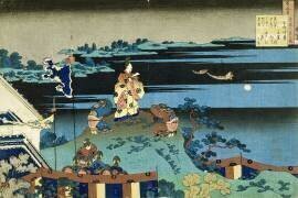 The Exiled Poet Nakamaro (Hokusai) - Muzeo.com