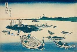Tsukudajima in Musashi Province (Hokusai) - Muzeo.com
