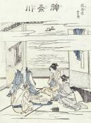 Two Couples in an Interior (Hokusai) - Muzeo.com