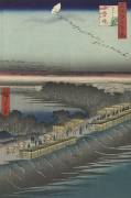 View of the Nihondijk near the Yoshiwara (Hiroshige) - Muzeo.com