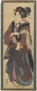 Waitress Holding a Black Lacquer Stand (Keisai Eisen) - Muzeo.com