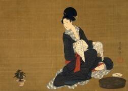 Woman at her morning toilette (Kitagawa Utamaro) - Muzeo.com