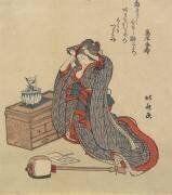 Woman Fixing Her Hair (Hokusai) - Muzeo.com