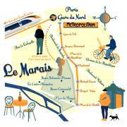 Map of Le Marais, Paris (Claire Huntley) - Muzeo.com
