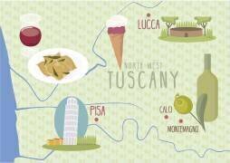 Map of Lucca and Pisa, Tuscany, Italy (Claire Huntley) - Muzeo.com