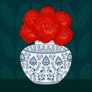 Ming vase with Roses (Claire Huntley) - Muzeo.com