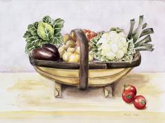 Still life with a trug of vegetables (Alison Cooper) - Muzeo.com