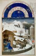 The month of February from The Very Rich Hours of Duke of Berry (Brothers Limbourg) - Muzeo.com
