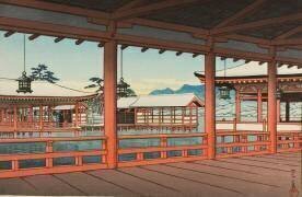 A Corridor at Miyajima (Miyajima no kairo) (Hasui Kawase) - Muzeo.com