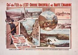 Ch[em]ins de fer de l'Est - Suisse orientale et Haute Engadine : St Moritz, Zurich... Billets directs pour Bâle, Zurich... (Hugo d'Alesi) - Muzeo.com