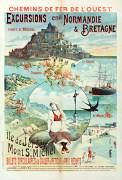Chemins de fer de l'Ouest : Excursions en Normandie et Bretagne (Imprimerie Atelier Nerme) - Muzeo.com