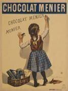 Chocolat Menier [fillette écrivant sur un mur] : [affiche] ([Variante d'image (Firmin Bouisset) - Muzeo.com