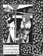 Comment la fée Morgane donna un bouclier à sir Tristan (Aubrey Beardsley) - Muzeo.com
