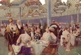 Dîner sur la terrasse du toit de l'hôtel le Ritz-Carlton à New York en 1918 (anonymous) - Muzeo.com