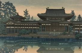 Dusk at Byodo Temple (Hasui Kawase) - Muzeo.com