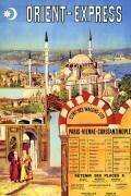 France / Turkey: Vintage Orient Express poster featuring Istanbul's Sulemaniye Mosque and two veiled women (Rafael de Ochoa y Madrazo) - Muzeo.com