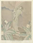 Gazette du Bon Ton 1923, No. 5, Pl. 23: La Femme a l'Émeraude - Manteau en tigre (Charles Martin) - Muzeo.com