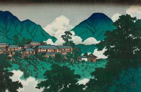 Kankaiji Temple in Beppu (Hasui Kawase) - Muzeo.com