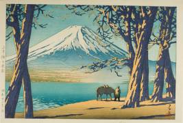 Late Autumn at Lake Yamanaka (Yamanakako no banshu) (Hasui Kawase) - Muzeo.com