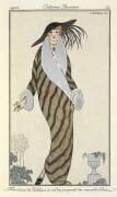 Manteau de Libeline à col et poignets de renard blanc (George Barbier) - Muzeo.com