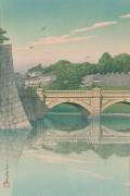 Morning at Nijūbashi Bridge (Hasui Kawase) - Muzeo.com