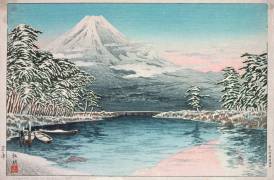 Mt. Fuji from Tagonoura, Snow Scene (Takahashi Hiroaki) - Muzeo.com