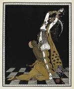 Nijinsky comme l'esclave d'or dans Sheherazade (George Barbier) - Muzeo.com