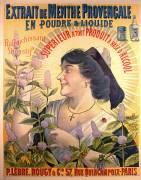 Poster advertising 'Extrait de Menthe Provencale' French digestif (French School) - Muzeo.com