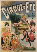Poster advertising 'Paris en Ballon' at the 'Cirque d'Ete' (French School) - Muzeo.com