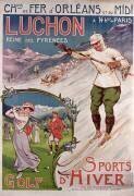 Poster advertising the resort of 'Luchon' with the 'Chemins de Fer d'Orleans' (Ernest Lessieux) - Muzeo.com