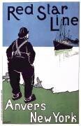 Red Star Line from Antwerp to New York (Henri Cassiers) - Muzeo.com